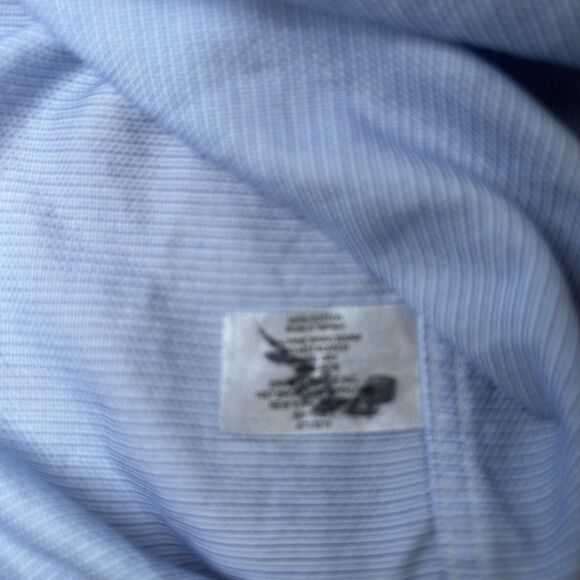 David Donahue Shirt Mens 18.5 34 35 Blue Dress Button Up Cotton Classic Fit - Picture 3 of 5